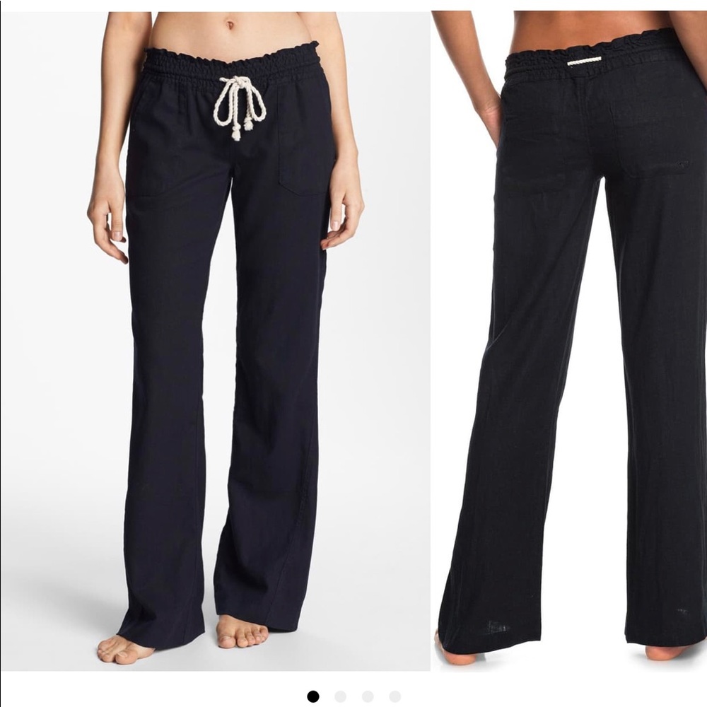 NWOT - Roxy - S black cotton oceanside beach pants